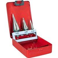 Sealey AK4743 Hss M2 Step Drill Bit Set 3Pc Spiral Flute, Multi