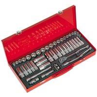 Sealey AK692 Socket Set 45Pc 3 8inchsq Dr 6Pt Walldrive - Metric Imperial, Multi