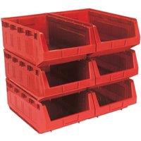 Sealey TPS56R Plastic Storage Bin 310 X 500 X 190Mm - Red Pack Of 6, Multi
