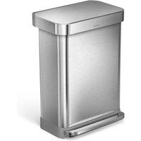 Simplehuman 55L Rect. Bin W Liner Pocket Brushed