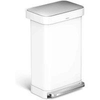 Simplehuman 45L Rect. Bin W Liner Pocket White, White
