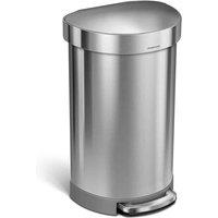 Simplehuman 45L Semi-round Bin Brushed