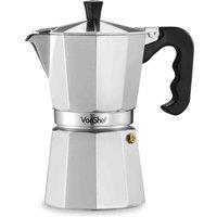 Vonshef 6 Cup Chrome Aluminium Espresso Coffee Machine, Silver