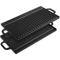 Vonshef 50Cm Double Sided Cast Iron Griddle, Black