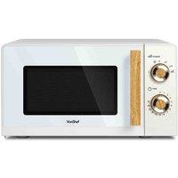 Vonshef Fika Cream & Wood Microwave, Grey