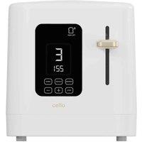 Cello 2 Slice Digital Toaster - White, White