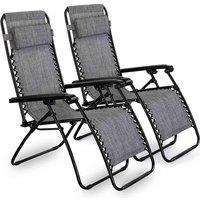 Vonhaus Set Of 2 Zero Gravity Reclining Chairs, Grey