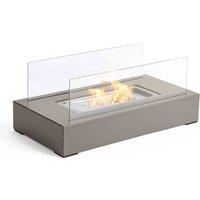 Vonhaus Rectangle Bioethanol Tabletop Fireplace, Grey