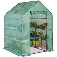 Vonhaus Deep Walk In Greenhouse, Green