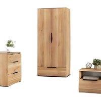 Arte-n Elegant Tokyo Bedroom Set - Wardrobe Bedside Table Chest Of Drawers - Oak Mauvella, Brown