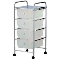 Vonhaus 4 Drawer Trolley - White, White
