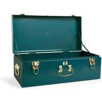 Beautify Teal Metal Storage Trunk, Blue