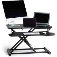 Vonhaus Gas Assisted Sit Stand Rising Workstation, Black