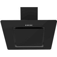 Statesman 60cm Angled Chimney Cooker Hood Black Glass