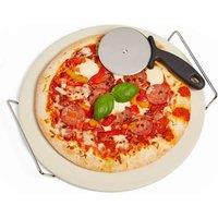 Vonshef Vonshef BBQ Pizza Stone & Cutter, Cream