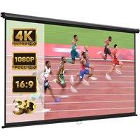 Vonhaus 90-Inch Pull-Down Projector Screen, White