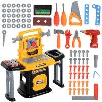Aiyaplay 102Pcs Play Tools Toy With Electric Drill, Storage, Yellow, Yellow