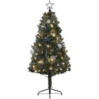 Homcom 5Ft Artificial Christmas Tree With LED Lights And Blue Decorations, Blue