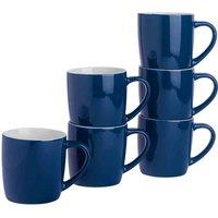 Argon Tableware Coloured Coffee Mugs - 350Ml - Navy - Pack Of 6, Blue