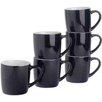 Argon Tableware Coloured Coffee Mugs - 350Ml - Black - Pack Of 6, Black