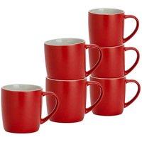 Argon Tableware Matt Coloured Coffee Mugs - 350Ml - Red - Pack Of 6, Red