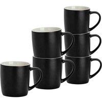 Argon Tableware Matt Coloured Coffee Mugs - 350Ml - Black - Pack Of 6, Black