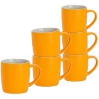 Argon Tableware Matt Coloured Coffee Mugs - 350Ml - Yellow - Pack Of 6, Yellow