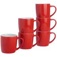 Argon Tableware Coloured Coffee Mugs - 350Ml - Red - Pack Of 6, Red