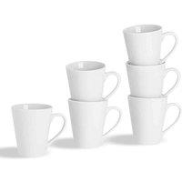 Argon Tableware Classic White Latte Mugs - 285Ml - Pack Of 6, White
