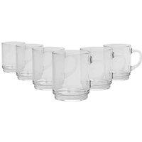 Duralex Versailles Glass Coffee Mugs - 260Ml Cups For Tea, Hot Drinks - Clear - Pack Of 6, Clear