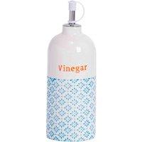 Nicola Spring Hand-printed Vinegar Pourer Bottle - 500Ml - Blue, Blue