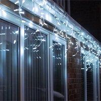 Eagle Connect Icicle Lights Black Rubber 60 40 20 Drop 11M Led Colour Cool White, Black