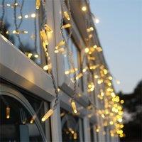Eagle Connect Icicle Lights Br 10Cm Space 60 40 20 Drop 10 9M Led Colour Warm White, Black