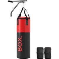 Sportnow Unfilled Punch Bag With Boxing Gloves And Wall Mounted Bracket, Black