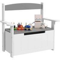 Aiyaplay 2 In 1 Toy Box For Kids With Safety Lid For Bedroom, Nursery, Grey, Grey