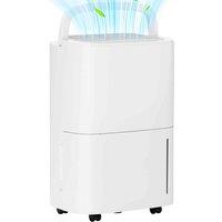 HOMCOM 20L/Day Dehumidifier With Continuous Drainage, 5L Water Tank, Timer, White