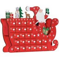 Homcom Advent Calendar, Christmas Countdown Calendar With 24 Drawers, Red
