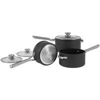 Ninja Foodi ZEROSTICK Stackable 3-Piece Saucepan Set - C53000UK, Black