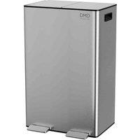 DMD Double Recycling Bin (30L+30L) w/ 3L Waste Bin - Stainless, Silver