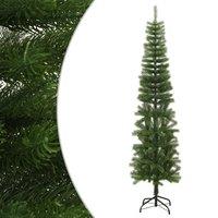 Vidaxl Artificial Slim Christmas Tree With Stand 240 Cm Pe, Green