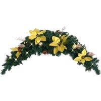 vidaXL Christmas Arch with LED Lights Green 90 cm PVC, Green