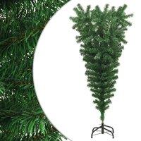 Vidaxl Upside-down Artificial Christmas Tree With Stand Green 120 Cm, Green