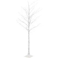 vidaXL LED White Birch Tree Warm White 128 LEDs 220 cm, White