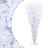 Vidaxl Upside-down Artificial Christmas Tree With Stand White 150 Cm, White