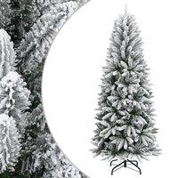 Vidaxl Artificial Christmas Tree With Flocked Snow 210 Cm Pvc&pe, White