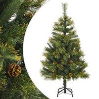 Vidaxl Artificial Hinged Christmas Tree With Cones 150 Cm, Green