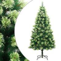 Vidaxl Artificial Hinged Christmas Tree With Stand 210 Cm, Green