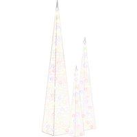 vidaXL Acrylic Decorative LED Light Cone Set Multicolour 60/90/120cm, Multi