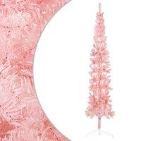 Vidaxl Slim Artificial Half Christmas Tree With Stand Pink 240 Cm, Pink