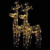 vidaXL Reindeer Christmas Decorations 2 pcs 60x16x100 cm Acrylic, White